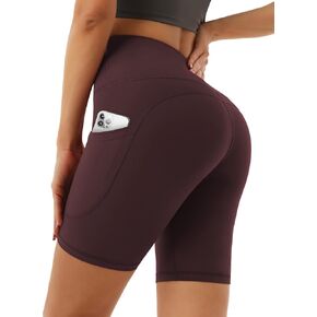 Desol High Waist Biker Shorts with Pockets, 5"/6"/8" Women Yoga Gym Shorts, Tummy Control Tight Shorts for Workout Running in Kuwait