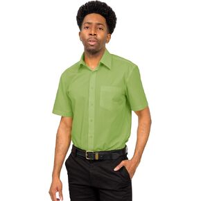 G-Style USA Men's Regular Fit Short Sleeve Solid Color Dress Shirts in Kuwait