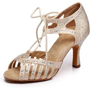 Women's Rhinestone Ballroom Dance Shoes Performance Wedding Dance Shoes for 1920s Party in Kuwait