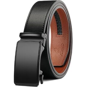 JUKMO Men’s 35mm Leather Ratchet Belt with Original Slide Buckle in Gift Box in Kuwait