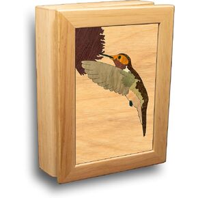 Hummingbird Wood Art Gift Trinket Box & Jewelry Boxes - Handmade USA - Unmatched Quality - Unique, No Two are the Same - Original Work of Wood Art (#4504 Hummingbird 4x5x1.5) in Kuwait