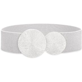 Women Wide Stretchy Belt for Dresses Fashion Elastic Waistband Belt with Gold Buckle Cinch Waist Belt in Kuwait