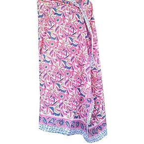 Pure Cotton Hand Block Print Sarong Womens Swimsuit Wrap Cover Up Long (73" X 44"), Multi, 73 X 44 Inch in Kuwait