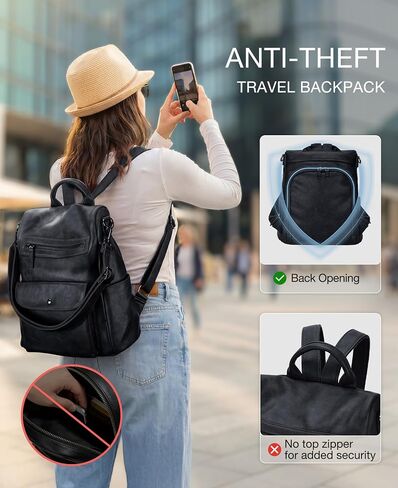 Backpack Purse for Women,Fashion Anti-Theft PU Leather Travel Shoulder Bag for Ladies Large Satchel VONXURY in Kuwait