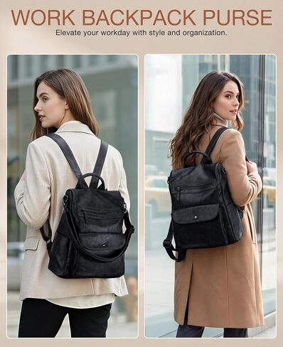 Backpack Purse for Women,Fashion Anti-Theft PU Leather Travel Shoulder Bag for Ladies Large Satchel VONXURY in Kuwait