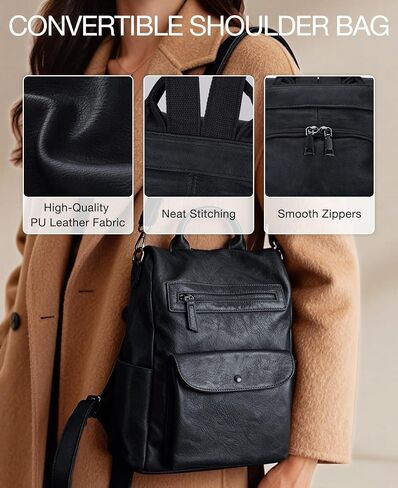 Backpack Purse for Women,Fashion Anti-Theft PU Leather Travel Shoulder Bag for Ladies Large Satchel VONXURY in Kuwait