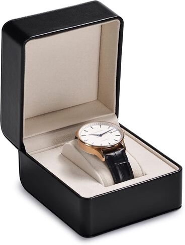 Oirlv Leather Watch Box Suede Interior Jewelry Gift Case (White) in Kuwait