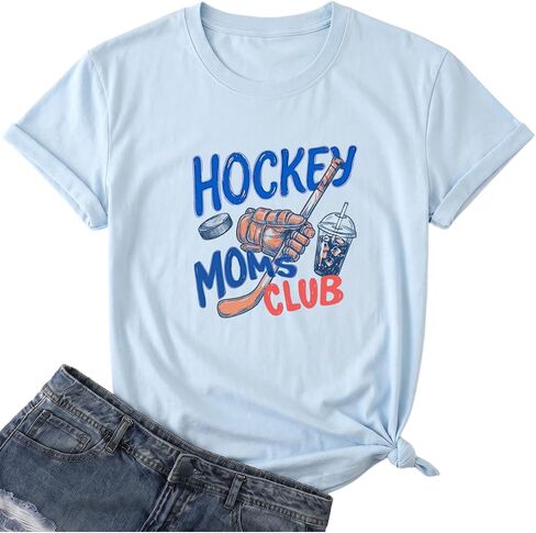 Qrupoad Hockey is My Favorite Season T Shirt Women Ice Hockey Player Gift Shirts Summal Casual Graphic Tees Tops in Kuwait
