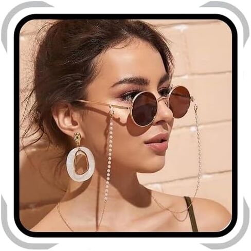 Sither Pearl Sunglasses Chian Reading Glasses Chain Strap Necklace for Women in Kuwait