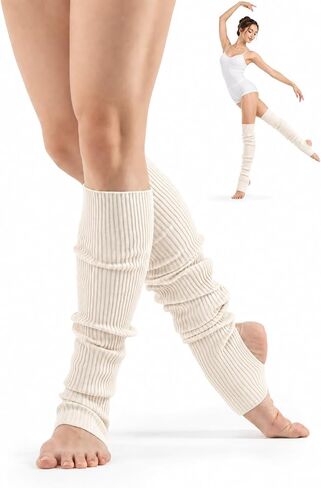 Leg Warmers for Women Dance & Yoga | Open Toe & Heel Dance Socks | Eighty’s 80s Ribbed Party Socks | Warm Sports Socks in Kuwait