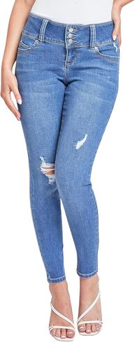 YMI Women’s Sustainable Wannabettabutt Mid Rise Skinny Jeans in Kuwait