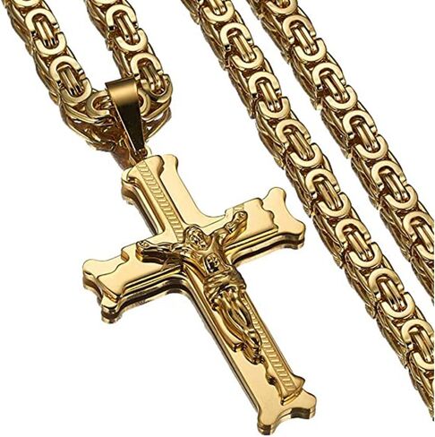 Fashion Womens Mens Gold Silver Stainless Steel Pendant Chain Necklaces 20-36 inches in Kuwait