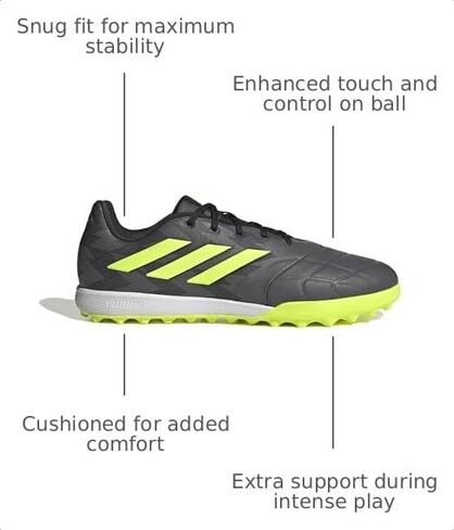حذاء adidas Copa Pure حقن 3 Turf لكرة القدم - خفيف الوزن، جزء علوي من الجلد الناعم، مقاس كلاسيكي، ياقة قماشية in Kuwait