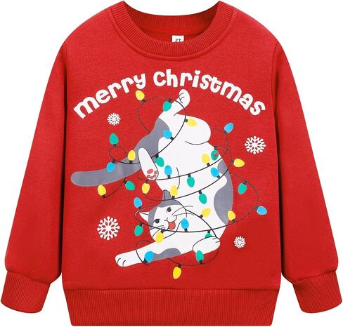 Toddler Boys Girls Christmas Sweatshirt Long Sleeve Baby Santa Claus Sweaters Xmas Winter Clothes 2-7T in Kuwait