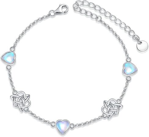 Dorunmo Evil Eye/Clover/Saturn Planet/Moonstone/Opal Planet/Rope Chain/Sunflower Anklet Bracelets Sterling Silver Birthday Anniversary Jewelry Gifts for Women Mom Wife Girls Friends in Kuwait