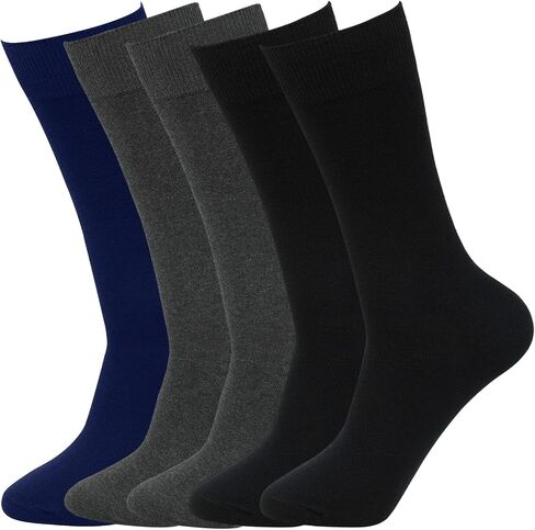 Men's Dress Socks 5 Pairs Mens Cotton Calf Business Formal Socks Soft Breathable Athletic Long Crew Casual Socks in Kuwait