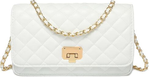 HAKSIM Women Leather Shoulder Bag Fashion Clutch Handbag Quilted Designer Crossbody Bag with Chain Strap in Kuwait