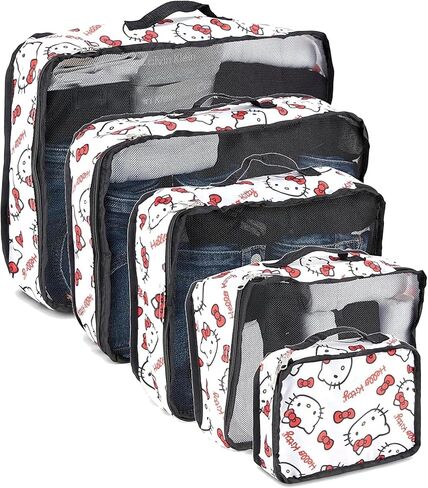 Hello Kitty Packing Cube Set - Girls, Boys, Teens, Adults - Officially Licensed Hello Kitty Travel Packing Cube Cases 4 Piece Set in Kuwait