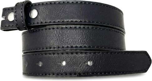 Womens Thin Leather Belt Strap with Vintage Distressed Texture 1" Wide with Snaps in Kuwait