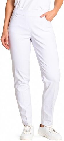 SLIM-SATION Womens Golf Apparel - Women's Regular Pull-On Straight-Leg Pant with Pockets (Stone,12) in Kuwait