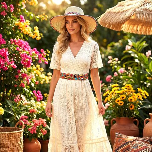 Bohend Boho Waist Belt Braid Dress Belts Vintage Wrap Woven Dress Belt for Women and Girls in Kuwait