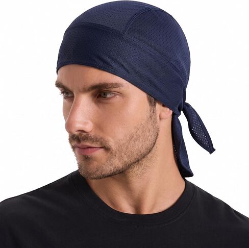 ZLYC Sweat Wicking Do Rags Skull Cap for Men Women Thin Dew Rag Bandana Cycling Helmet Liner Beanie in Kuwait