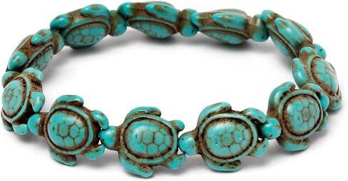 Amy & Annette Turquoise Handmade Sea Turtles Bracelet - Great Gift Idea for Every Occasion Size - (7 inches) in Kuwait