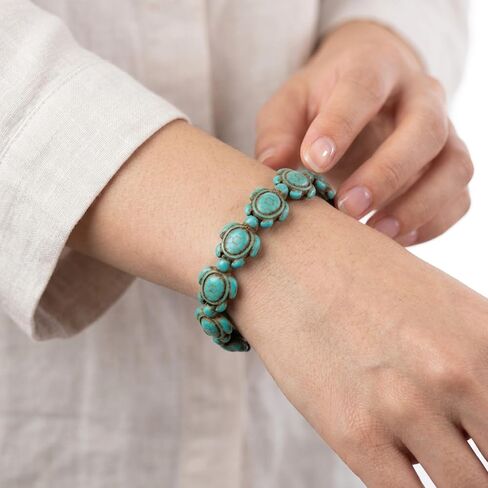 Amy & Annette Turquoise Handmade Sea Turtles Bracelet - Great Gift Idea for Every Occasion Size - (7 inches) in Kuwait