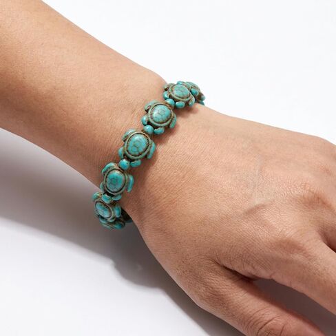 Amy & Annette Turquoise Handmade Sea Turtles Bracelet - Great Gift Idea for Every Occasion Size - (7 inches) in Kuwait