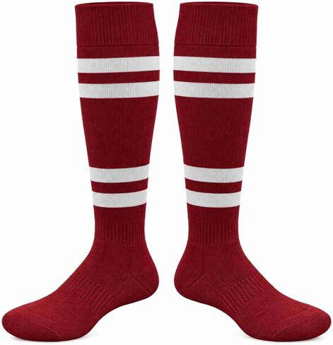 Stripes on Gold Yellow Knee High Sports/Softball Socks, 1 pair in Kuwait