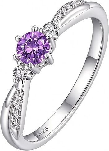 CARICY Promise Ring 925 Sterling Silver Engagement Ring for Women Infinity Birthstone Ring Wedding Anniversary Birthday Jewelry in Kuwait