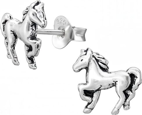 KIWI DAISY Horse .925 Sterling Silver Stud Earrings (Hypoallergenic) in Kuwait