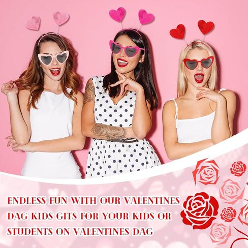 Youyole 36 Pcs Valentine's Day Accessories, Including 18 Pcs Heart Headband and 18 Pcs Heart Sunglasses, Valentines Day Headband Bulk Heart Shaped Sunglasses for Valentines Women Kids Party Props in Kuwait