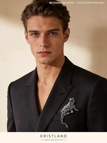 Men Fashion Full Crystals Cool Big Panther Animal Brooch Wildlife Predator Austrian Crystals Rhinestone Leopard Cat Animal Broche Pin in Kuwait