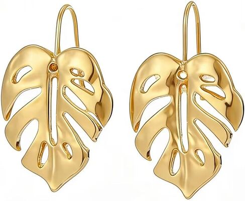 TIANBANGSHI Bohemian Plant Leaf Drop Dangle Earrings Unique Monstera Leaves Dangle Earring Fashion Jewelry for Women Girls in Kuwait
