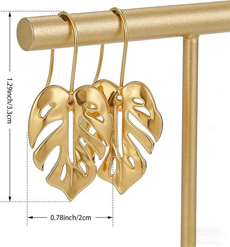 TIANBANGSHI Bohemian Plant Leaf Drop Dangle Earrings Unique Monstera Leaves Dangle Earring Fashion Jewelry for Women Girls in Kuwait