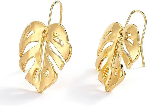TIANBANGSHI Bohemian Plant Leaf Drop Dangle Earrings Unique Monstera Leaves Dangle Earring Fashion Jewelry for Women Girls in Kuwait