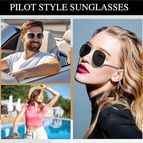 Mepase 50 Pcs Classic Pilot Sunglasses Bulk for Men Women Pilot Polarized Sunglasses Driving UV Proof Metal Frame Sunglasses Black in Kuwait