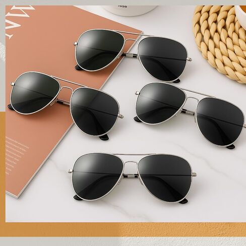 Mepase 50 Pcs Classic Pilot Sunglasses Bulk for Men Women Pilot Polarized Sunglasses Driving UV Proof Metal Frame Sunglasses Black in Kuwait