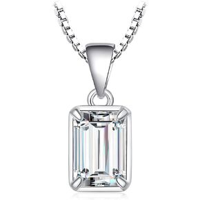 JewelryPalace 1 قيراط مويسانيتي سوليتير قلادة للنساء، 14 قيراط أبيض أصفر مطلي بالذهب الوردي 925 قلادات من الفضة الاسترليني لها، مجموعة مجوهرات ألماس مقلدة كلاسيكية، سلسلة 18 بوصة in Kuwait