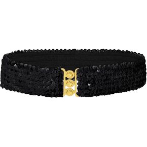 Anna-Kaci Women's Glitter Sequin Belts Stretchy Sparkly Cinch Belt Disco Party Costume Elastic Waist Accessory in Kuwait