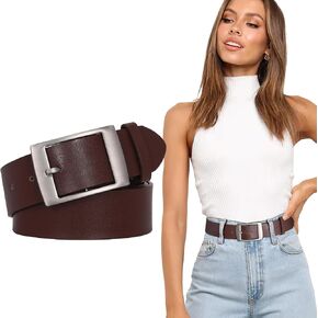 SUOSDEY Fashion Womens Leather Belts,Wide Waist Belt with Pin Buckle for Jeans Pants Dresses,1.5" width in Kuwait