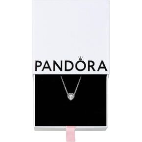 PANDORA Jewelry Elevated Heart Cubic Zirconia Necklace in Sterling Silver, 17.7", With Gift Box in Kuwait