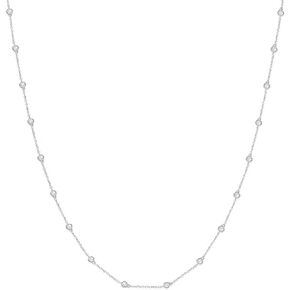 La Joya 1/2-2 CT. TW. Diamond Station Necklaces for Women | 925 Sterling Silver Diamond Necklaces | 36 and 20 Inch Layering Necklaces for Women | Gorgeous Diamond Jewelry for Women in Kuwait