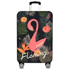 TRAVELKIN Travel Elastic Spandex Suitcase Protector Case, 18/24/28/32 Inch Suitcase Protective Cover, Thickened and Washable Luggage Cover (XL(29"-32" luggage), Pink Flamingo) in Kuwait
