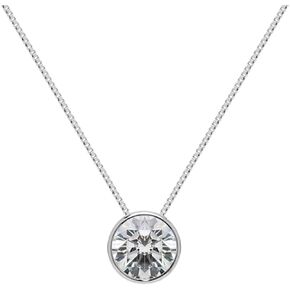 Everyday Elegance 14K Solid Gold Pendant Necklace | Bezel Set Round Cut Cubic Zirconia Solitaire | 1.5 Carat | 16 or 18 Inch Box Link Chain | With Gift Box in Kuwait