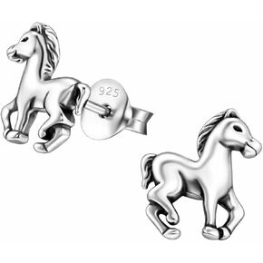 KIWI DAISY Hypoallergenic Sterling Silver Horse Tiny Stud Earrings (Nickel Free) in Kuwait