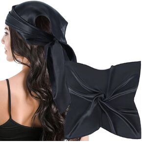 MANSPHIL 100% Mulberry Silk Head Scarf, 27x27 Inch Large Square Silk Neck Scarves, Silk Hair Scarf for Women Sleeping in Kuwait