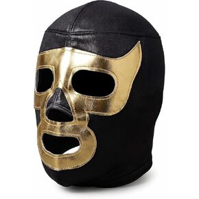 Gold Demon Adult Lucha Libre Wrestling Mask (pro-fit) Costume Wear - Black/Gold in Kuwait