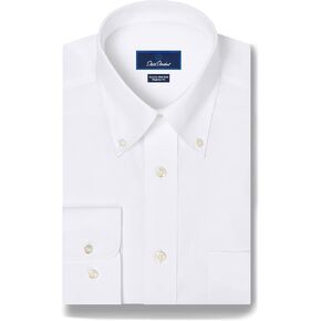 David Donahue Men's Trim Fit 100% Cotton Non-Iron Button Down Collar Dress Shirt in Kuwait